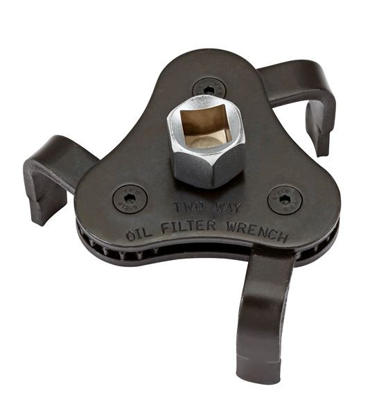 Self-adjusting oil filter wrench - three-arm - clamp