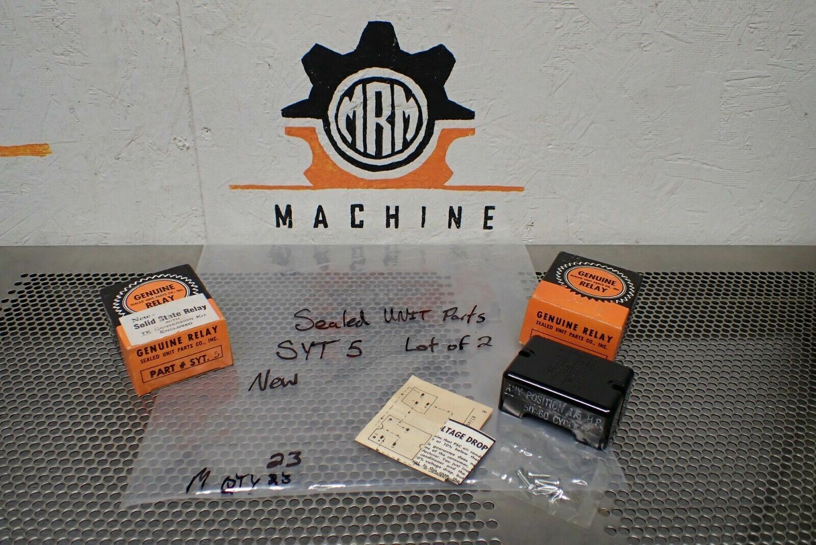 Genuine Relay Sealed Unit Parts SYT.5 Relays Any Position 1/5HP 50/60Cy Lot of 2