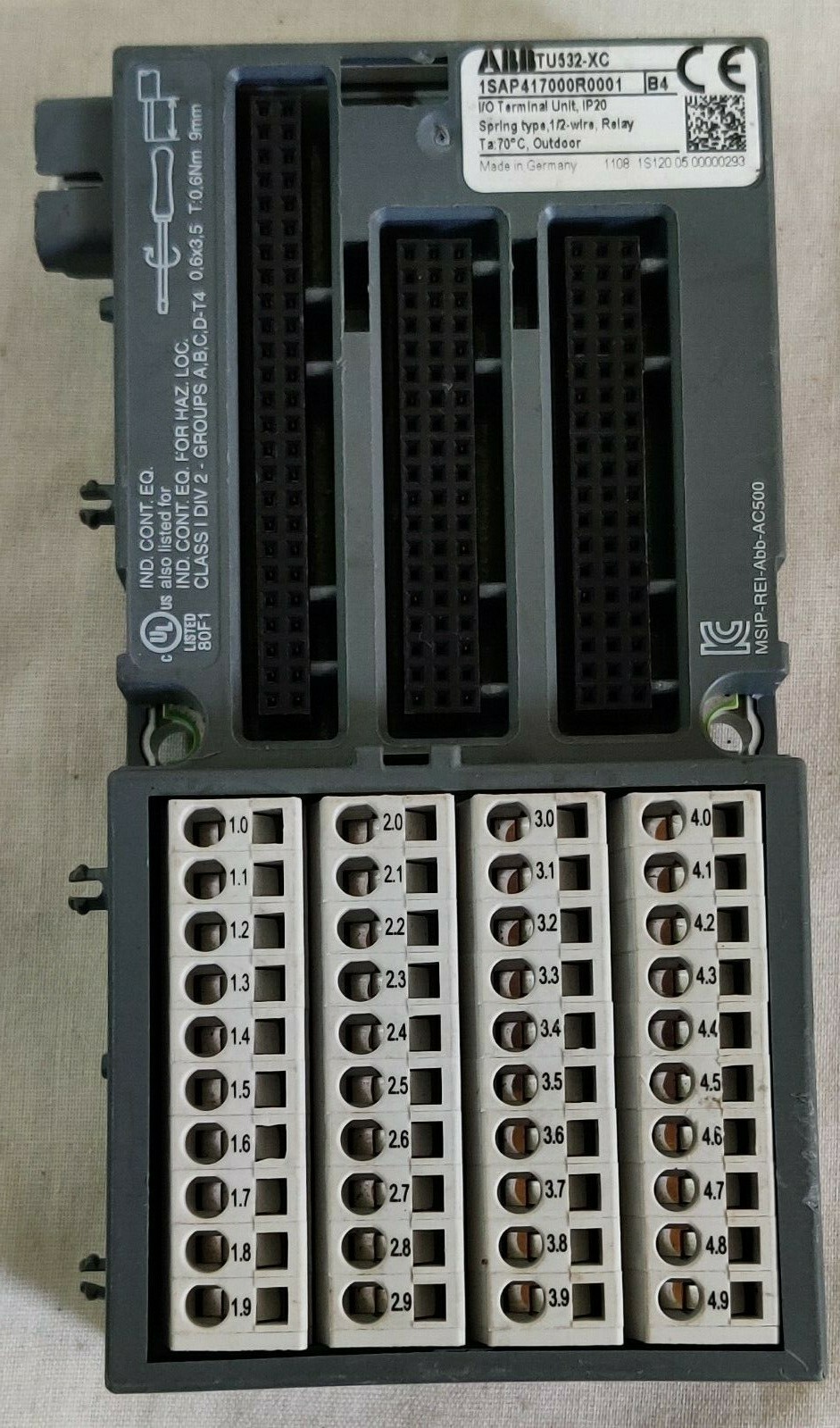 ABB 1SAP417000R0001 I/O Terminal Unit IP20 TU532-XC