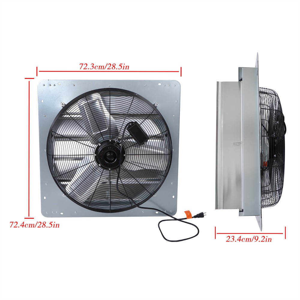 24 Inch Shutter Exhaust Fan W/ Speed Controller 4120 CFM High Speed Wall Mounted