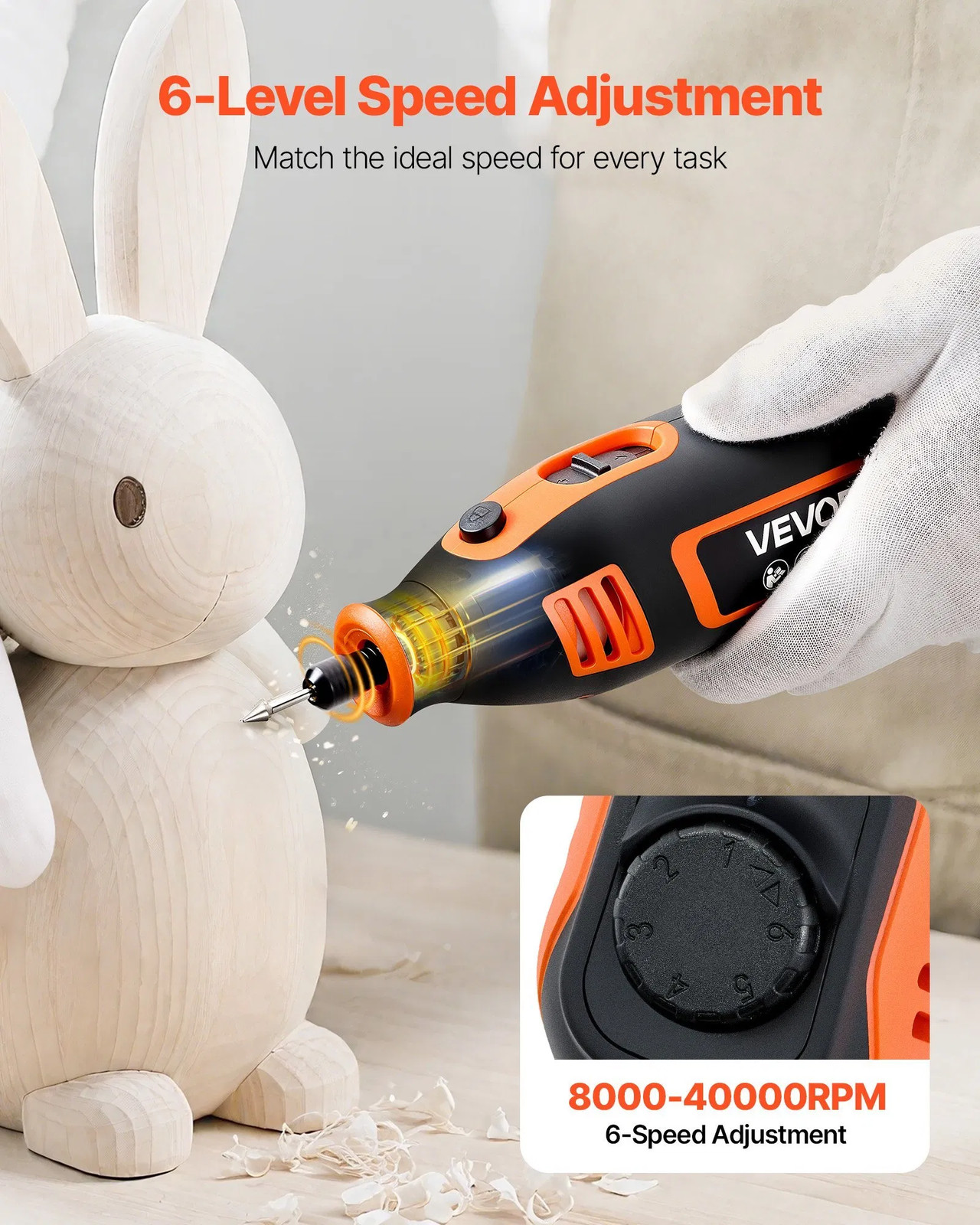 84-Piece Rotary Tool Kit, 200W Mini Power Rotary Tool Corded , 6-Level Speed 80