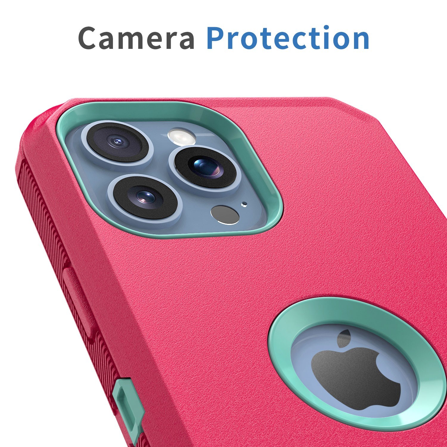 For iPhone 13 Rugged Shockproof Case Hard Soft Protective Cover / Tempered Glass