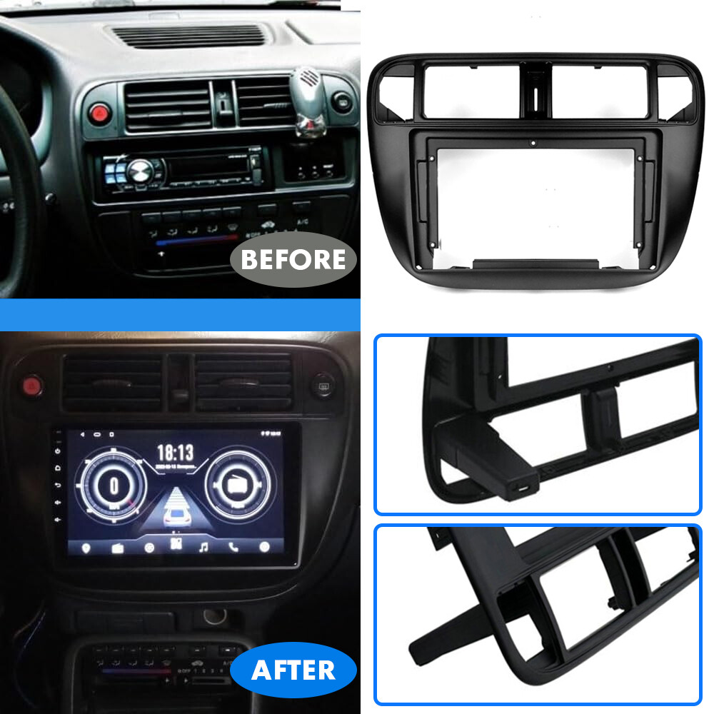 9inch 2 Din Radio Stereo Fascia Frame Panel for 1995-2001 Honda Civic EJ/EK/EM