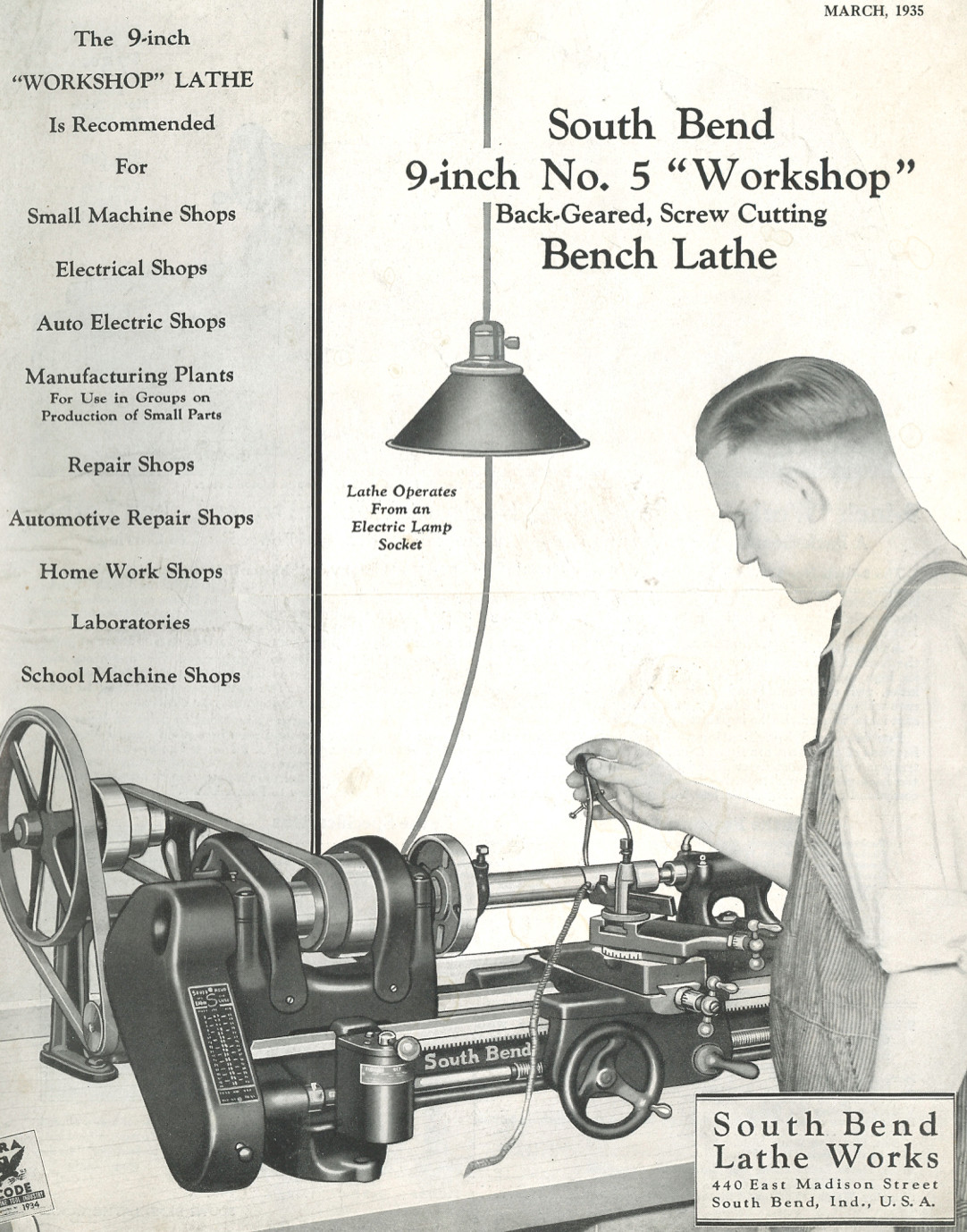 Early South Bend 9" Workshop Lathe Compound Rest Top Casting (Inv. #2)