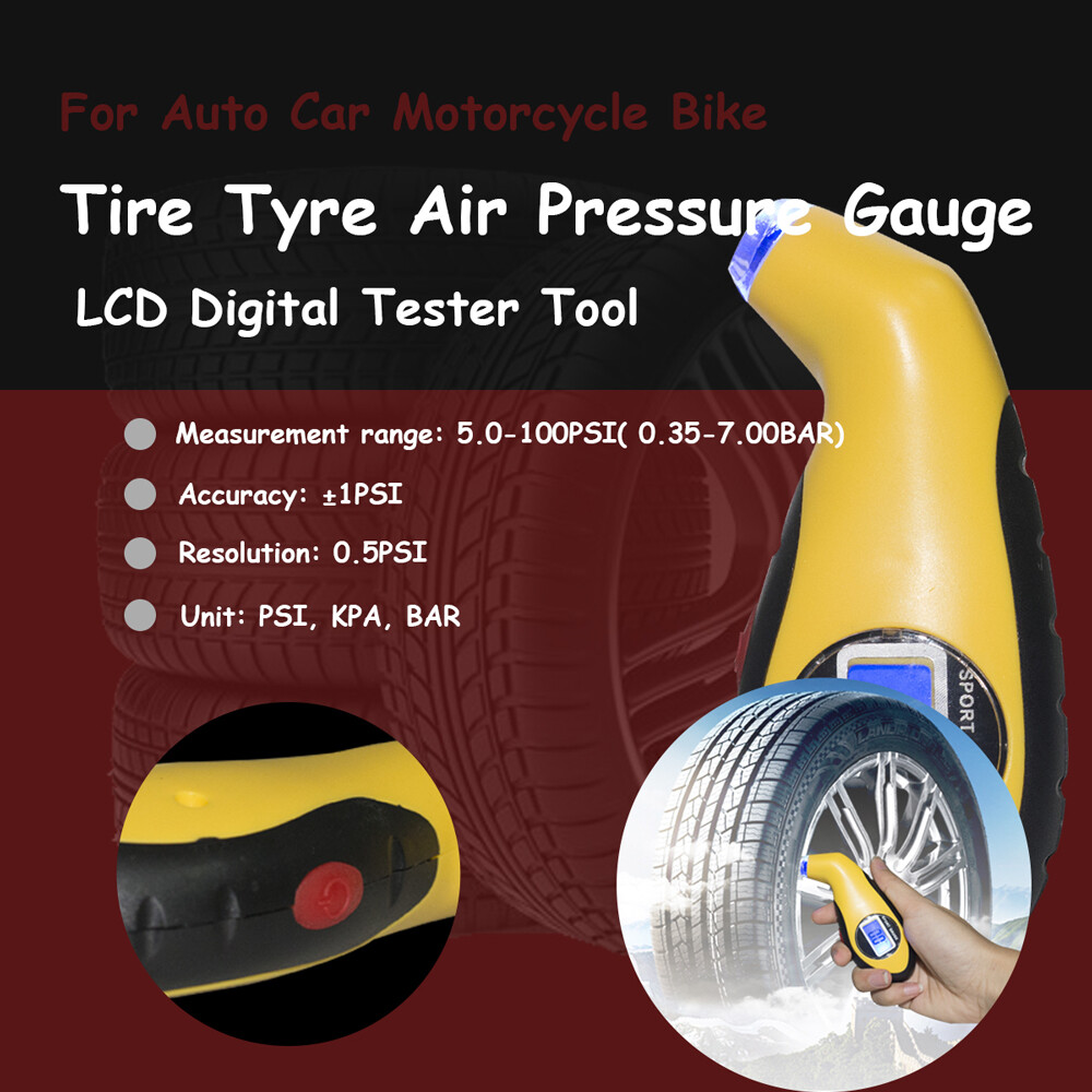 LCD Digital Tire Pressure Gauge Auto Car Truck Air PSI Meter Tester Tyre Gage