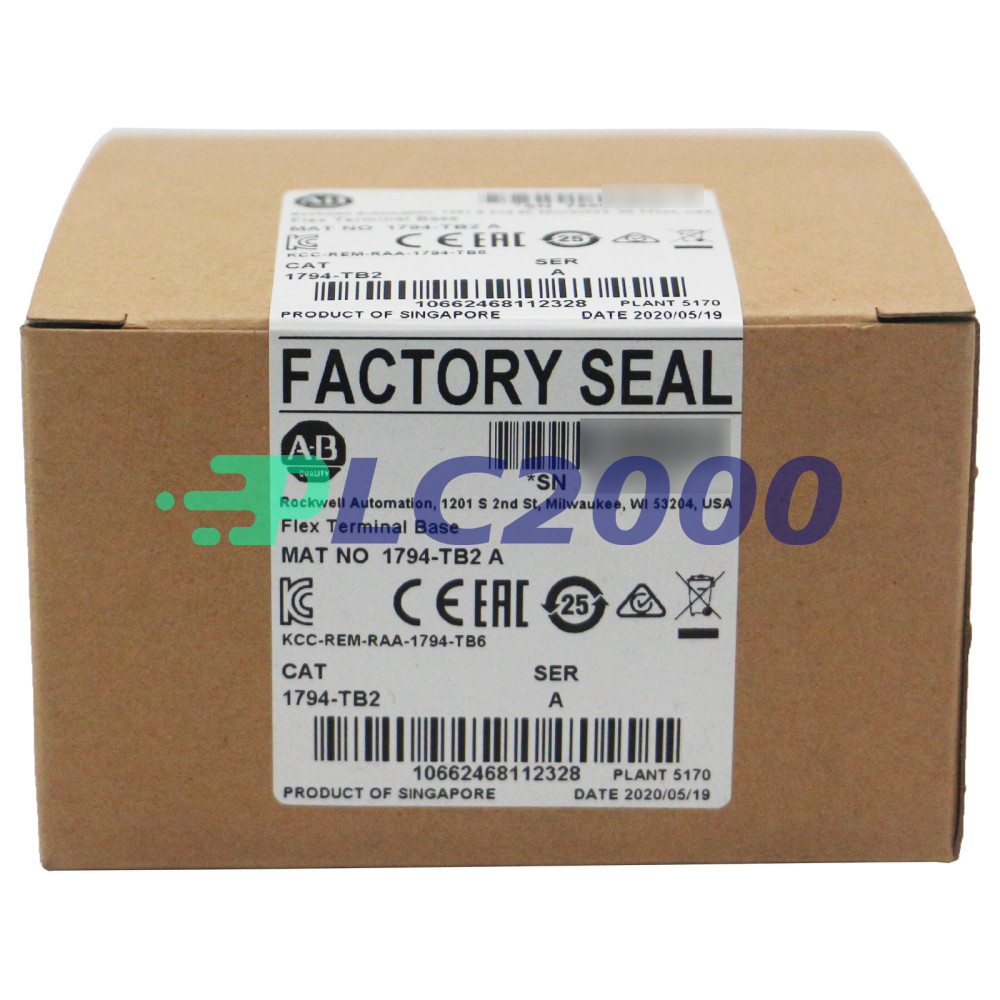 New Factory Sealed Allen-Bradley 1794-TB2  Flex Terminal Base AB1794TB2