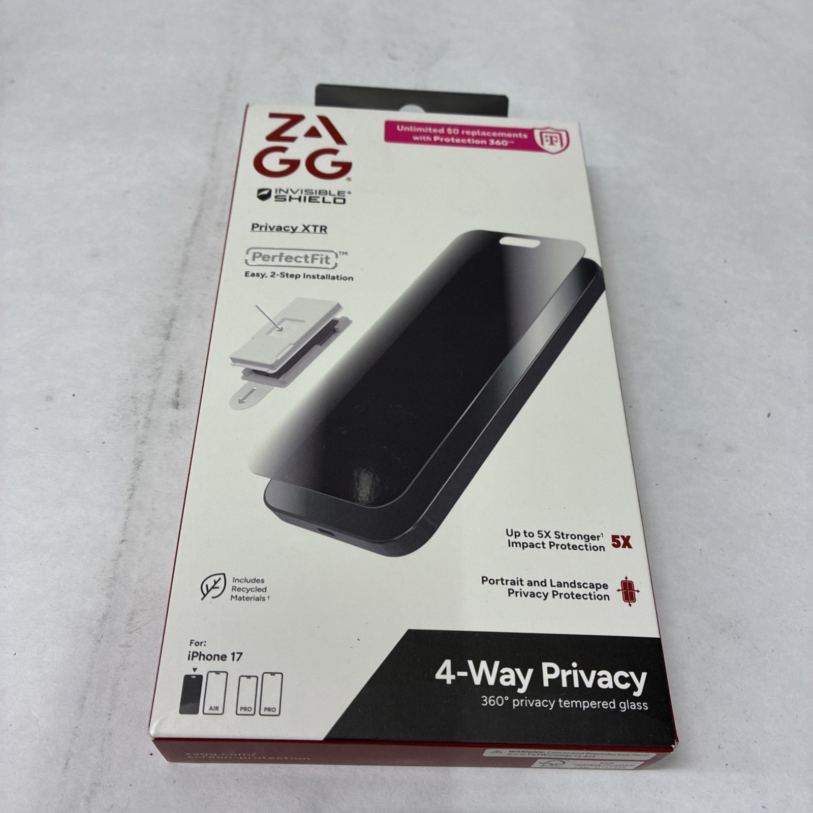 NEW ZAGG InvisibleShield PRIVACY XTR Screen Protector Apple iPhone 17 - SEALED