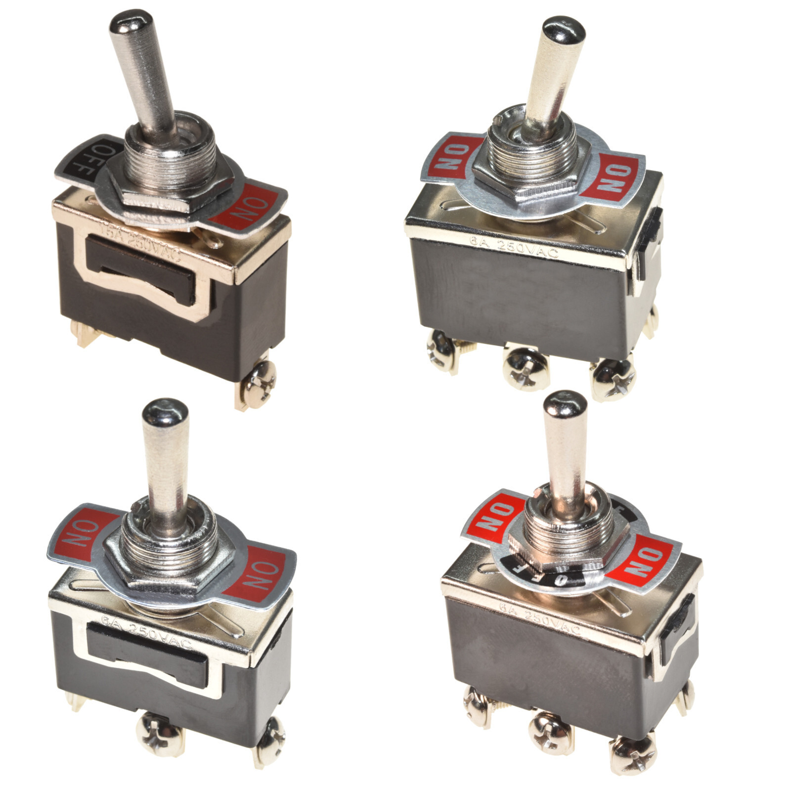 Car Toggle Switch Switch On-Off (8 Types) 12V 24V 250V Protective Cap
