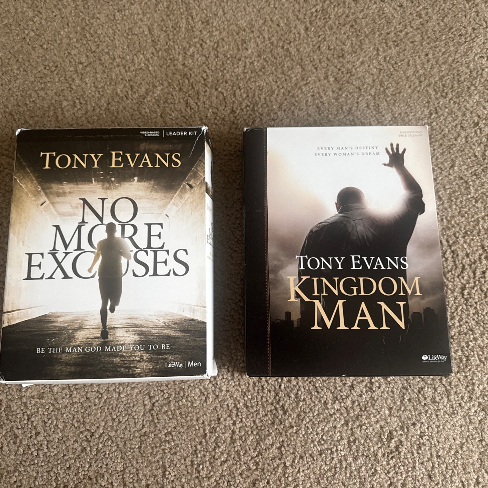 Lot Of 2 Tony Evans Lifeway DVD Sessions No More Excuses Kingdom Man Book Sets