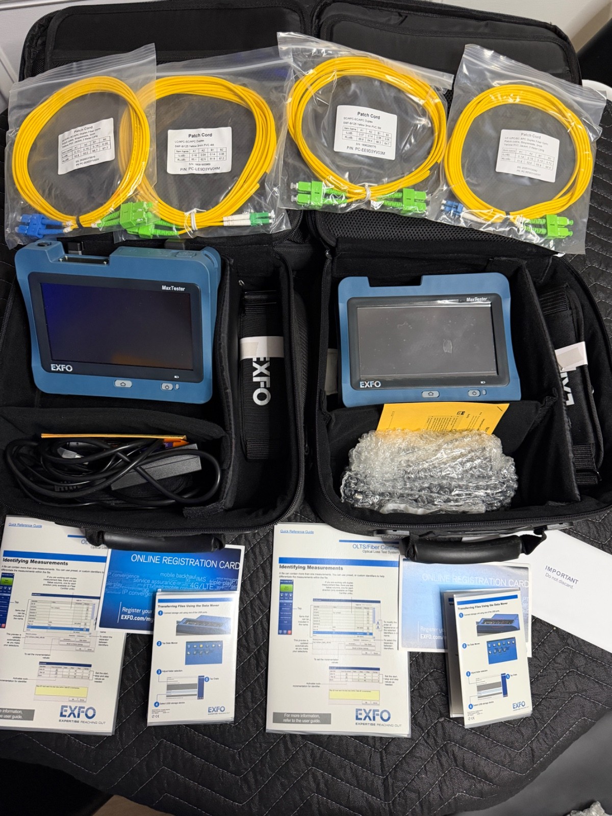 EXFO MAX-945-SM1-EA Fiber Certifier OLTS 1310/1550nm Pair Kit w/ Case