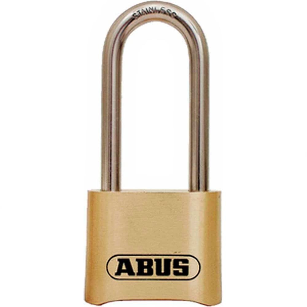 ABUS 180/50 Solid Brass Combination Padlock Long Stainless Steel Shackle 2.5"