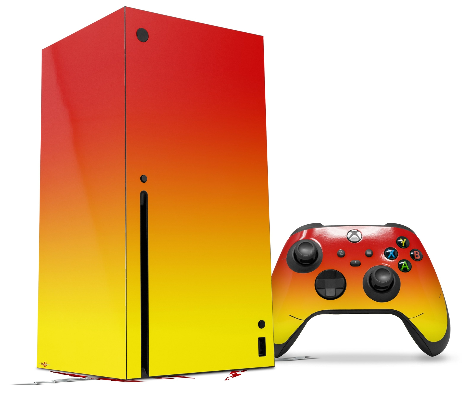 Skin Set for XBOX Series X Smooth Fades Yellow Red