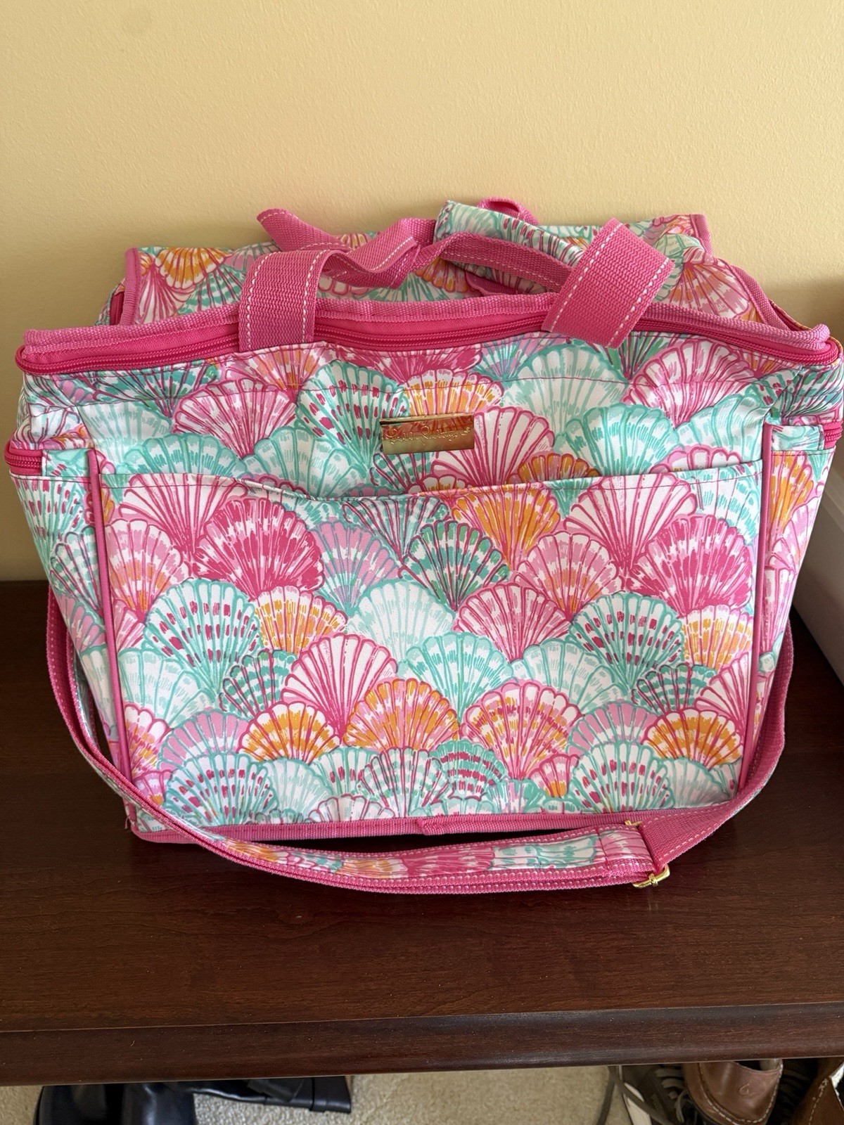 Lilly Pulitzer Large Pink Insulated Cooler Bag Oh Shello Beach Travel Pink
