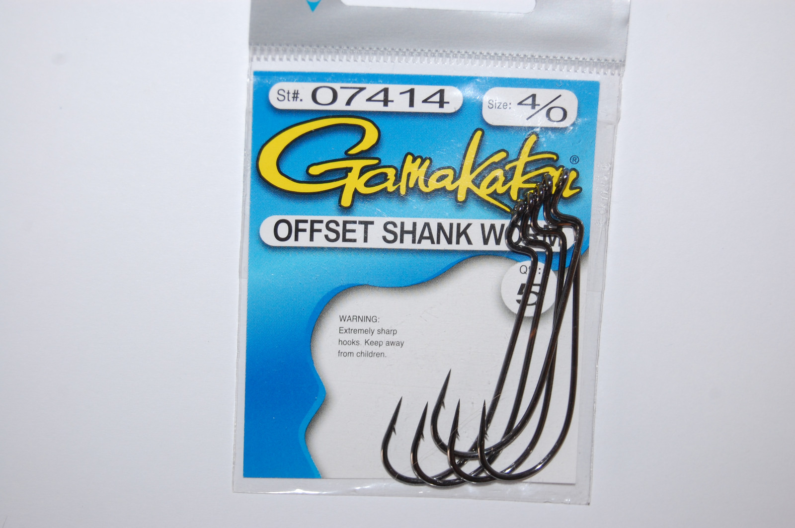 gamakatsu offset shank worm lizard hook 4/0 size 07414 5 hooks per pack