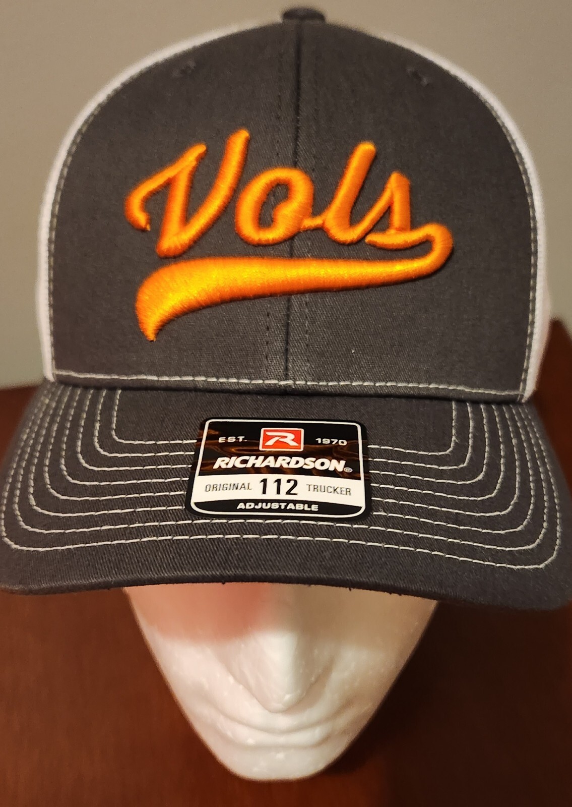 Tennessee Vols Richardson 112 Charcoal/White Trucker Snapback Hat 3D Embroidery