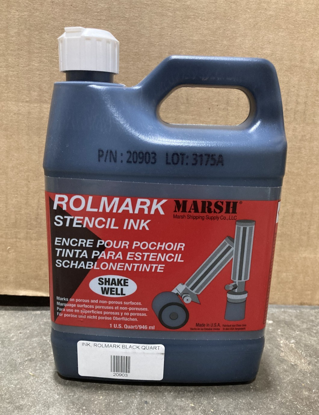 Rolmark Black Stencil Ink - 1 Quart