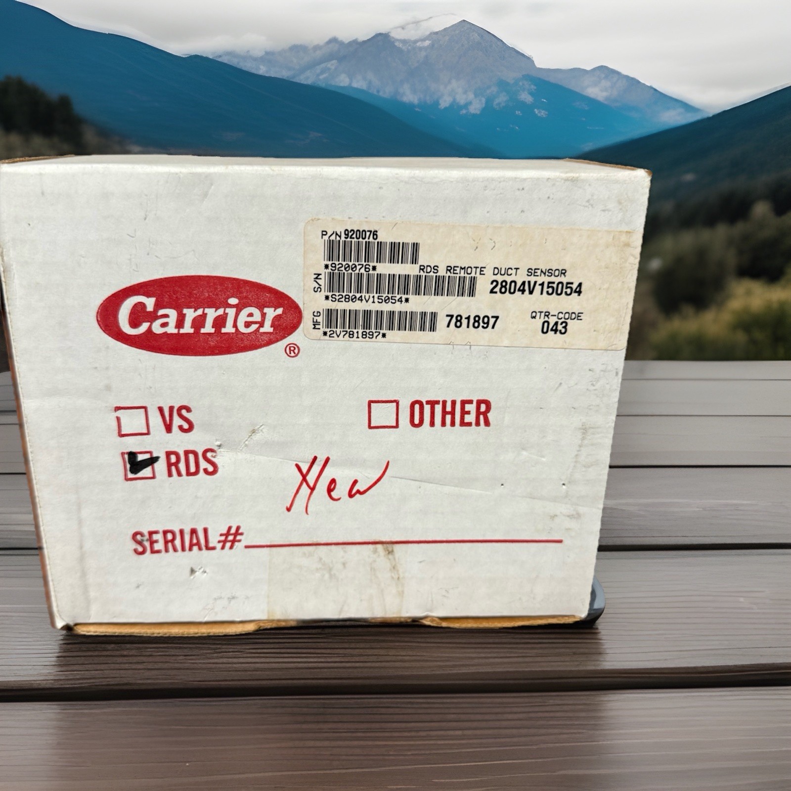 Carrier 920076 RDS Remote Duct Sensor 2804V15054 New in Box HVAC Temp Sensor