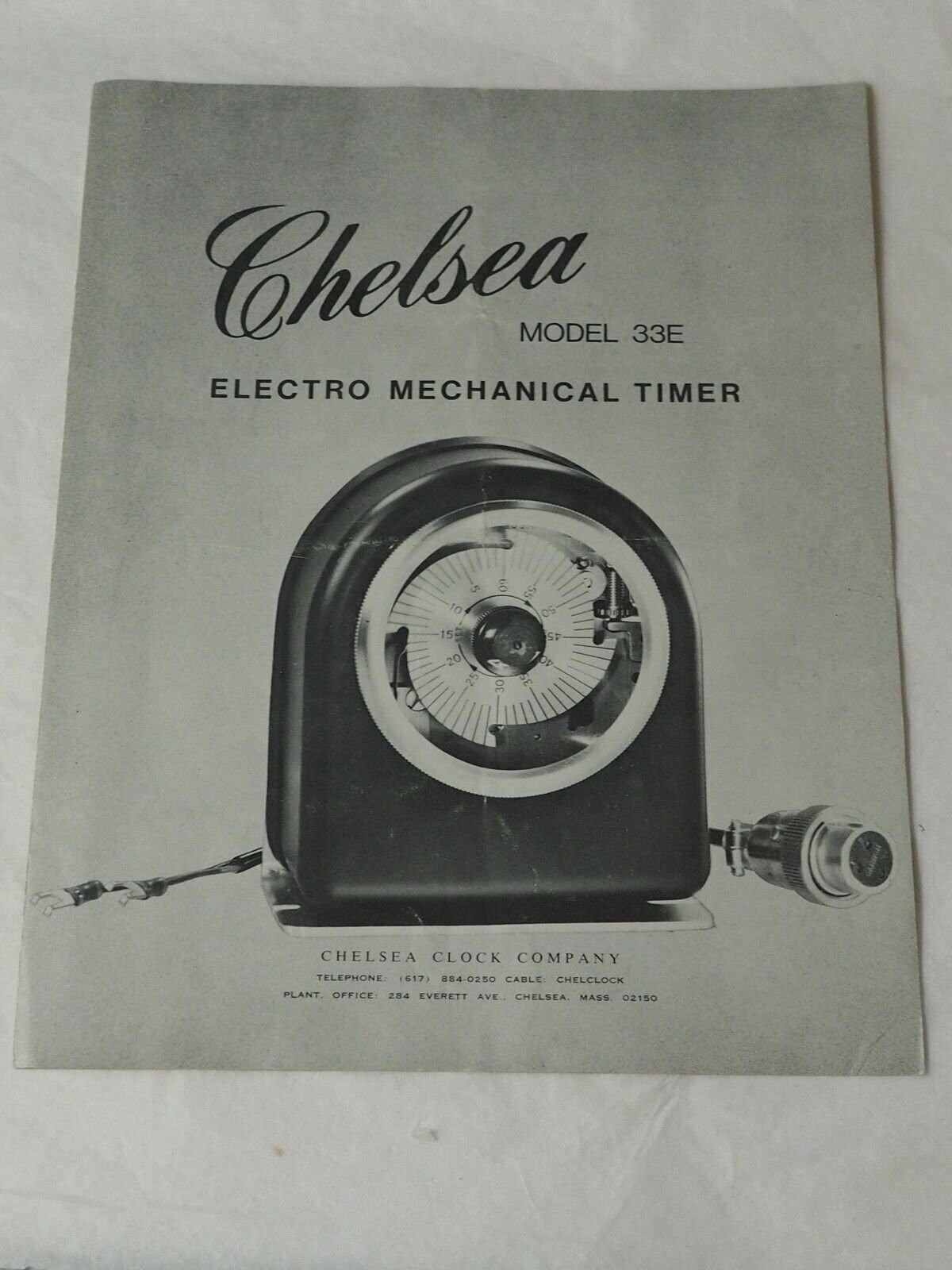 CHELSEA Model 33E Electro Mechanical TImer Operation Booklet circa 1940