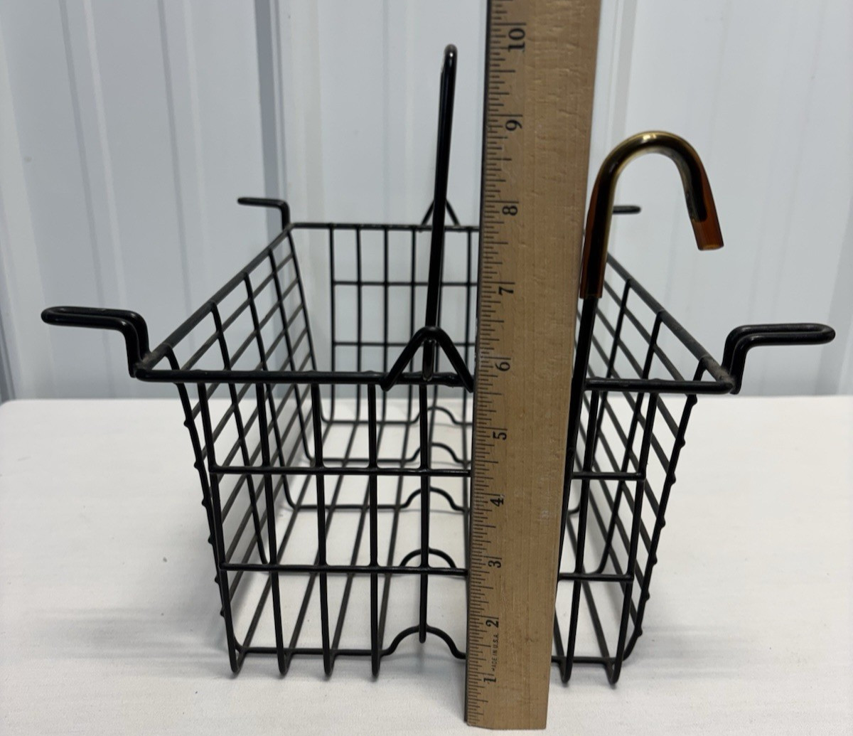 Black Coated Wire Removable Storage Basket for Rollator Walker or Bicycle