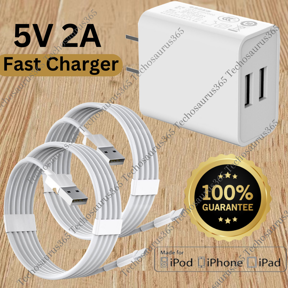 USB Fast Charger Block Dual Port Power Adapter Cube For iPhone 14 13 12 11 8 7 6