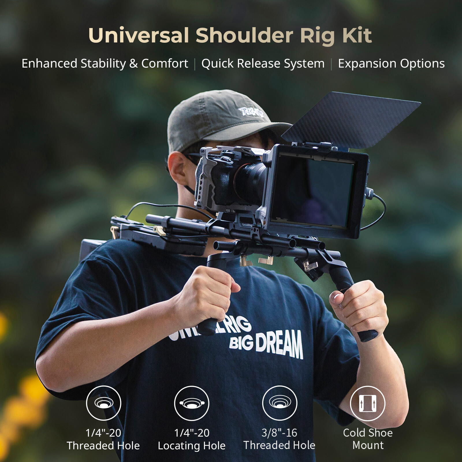 SmallRig Shoulder Rig Kit (Classic Version) for DSLR Camcorder, for Filmmaking