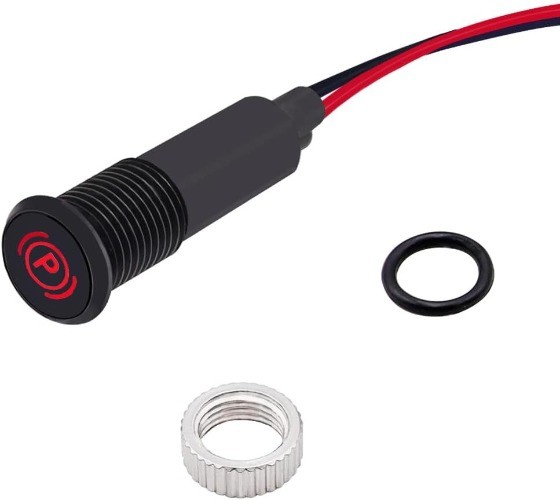 LED Indicator Pilot Dash Light (Parking Brake Indicator) Red, 5/16"(8mm) 12V LED