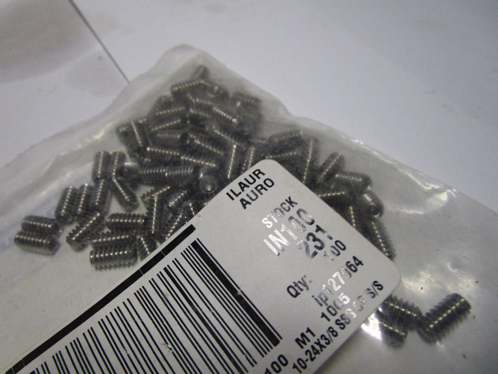 #10-24 x 3/8" Hex Cup Point Grade 18-8 Stainless Steel Socket Set Screw QTY 100