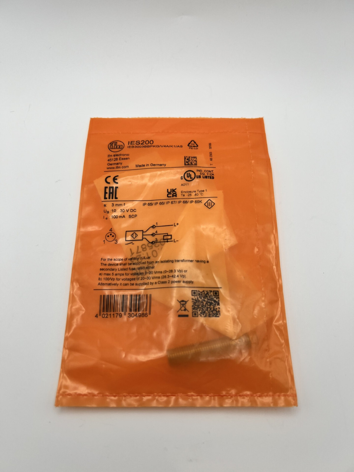 *NEW SEALED* ifm IES200 Inductive sensor IEB3003BBPKG/V4A/K1/AS