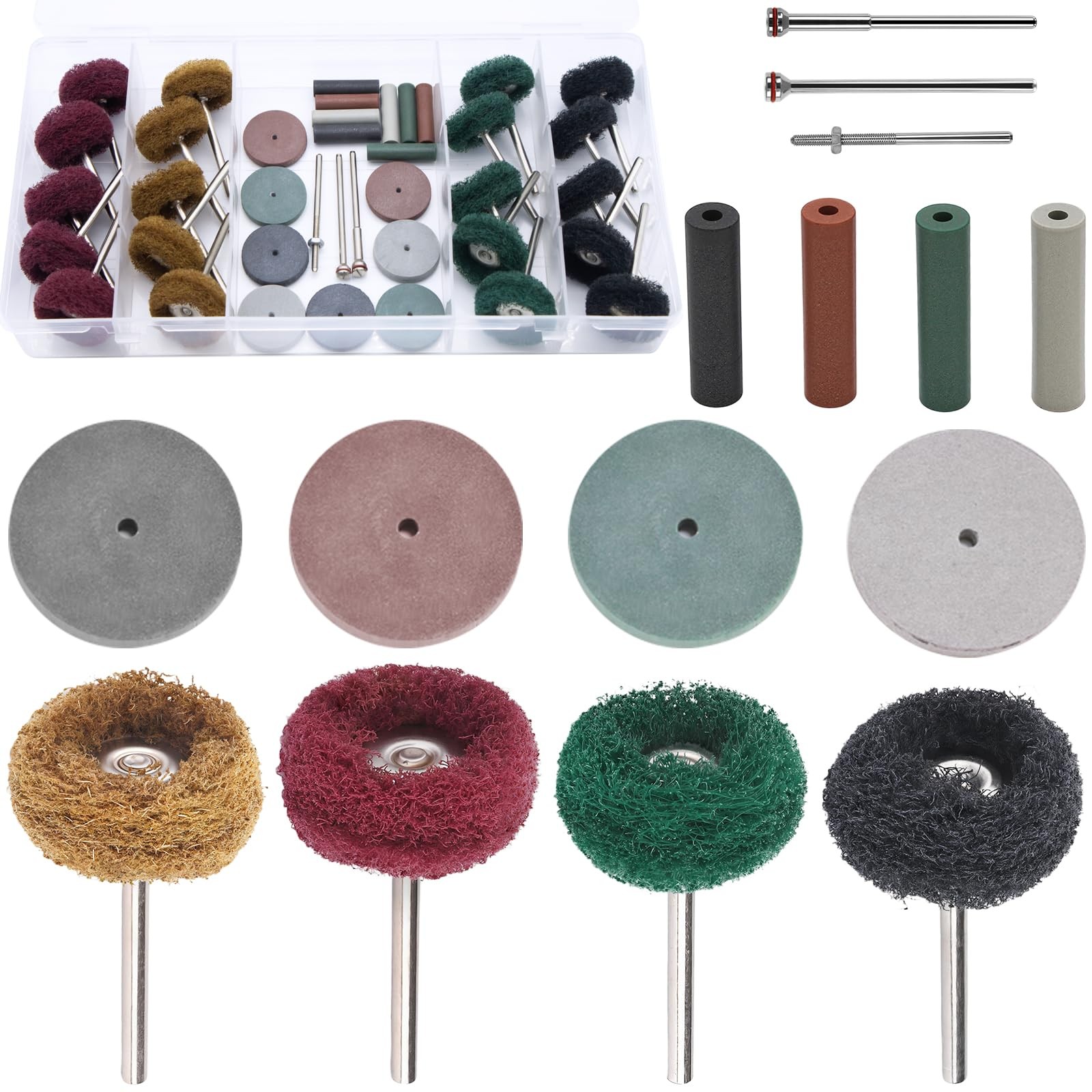 39Pcs Polishing Wheels Set for Rotary Tool, 1 inch Souring Pad Abrasive Buffi...