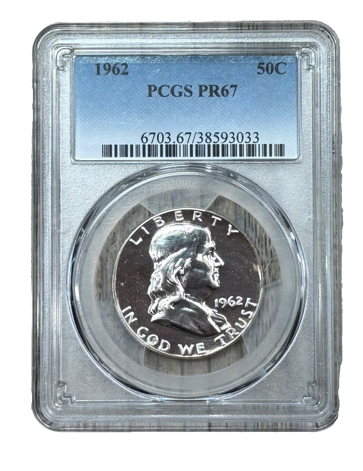 1962 P Franklin Proof Half Dollar 50c PCGS PR 67, Beautiful Ultra High Grade