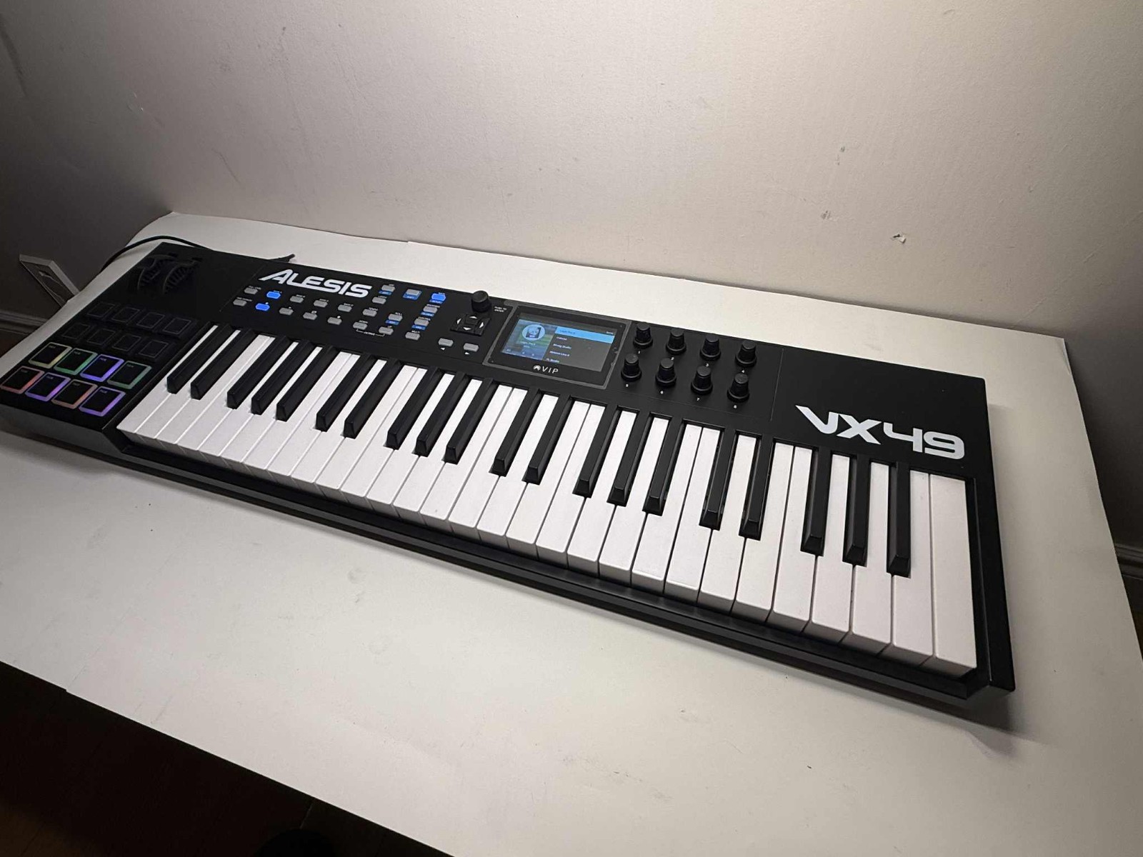Alesis VX49 USB MIDI Controller Keyboard – 49 Keys, Pads, Color Display
