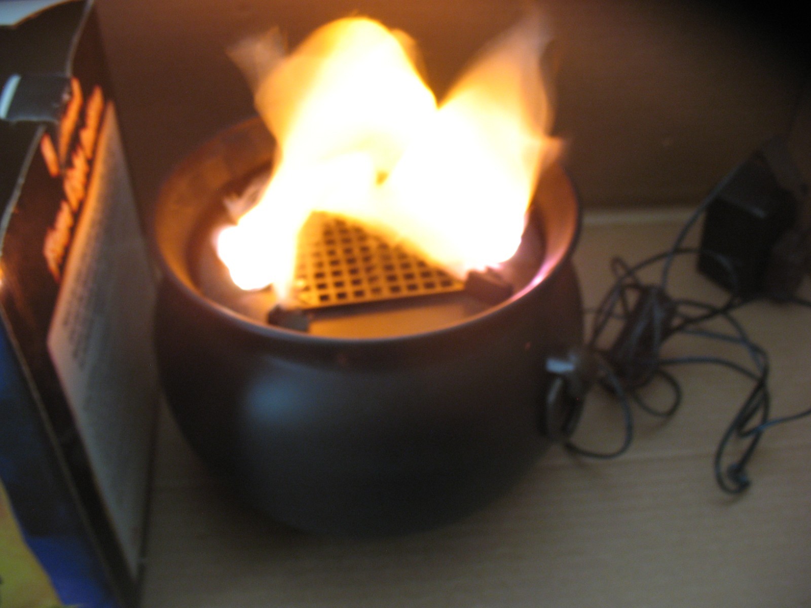 Vintage Gemmy Halloween Flame Light Cauldron