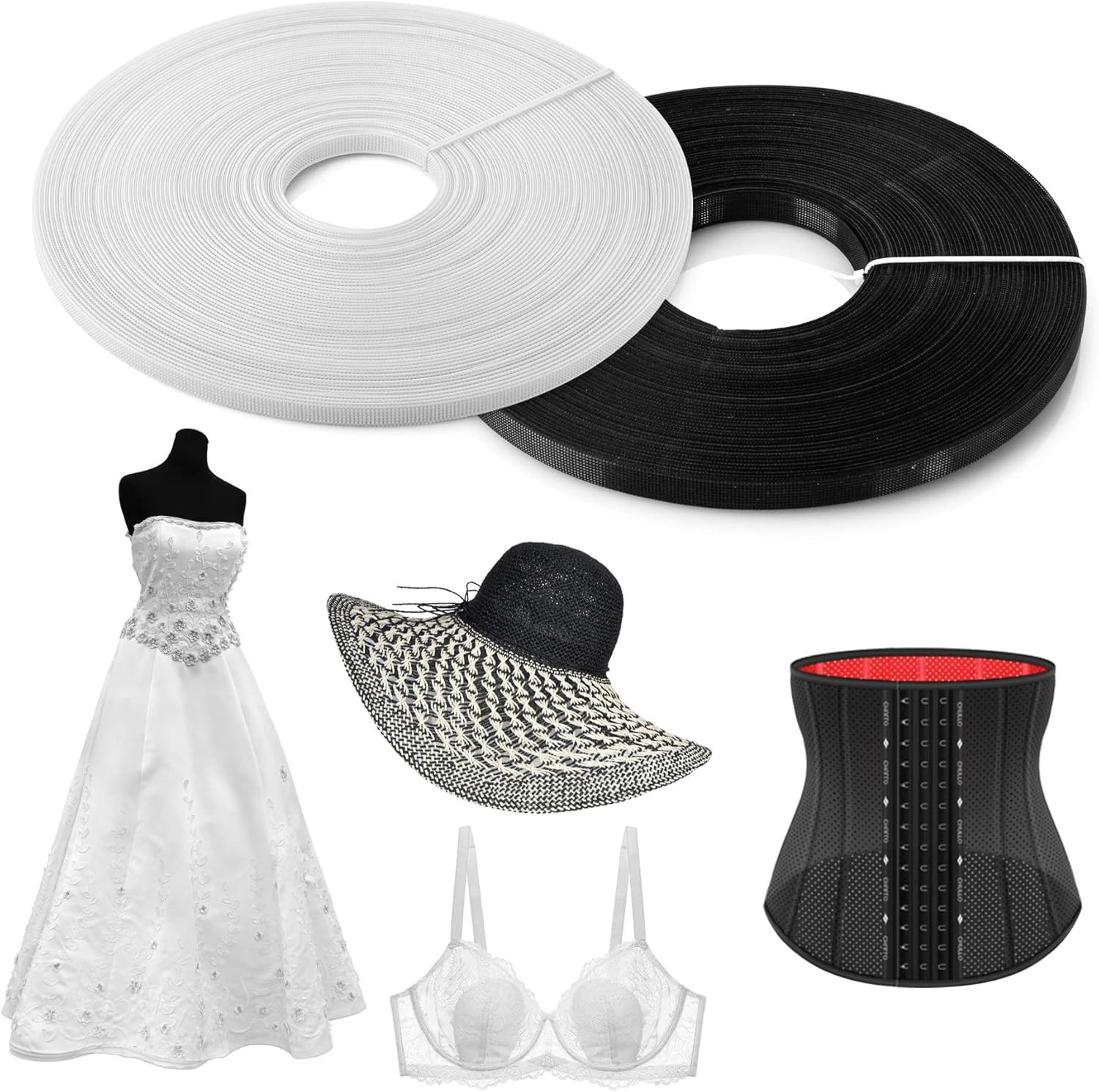 50 Yards Wide Plastic Boning for Sewing Sew-Through Boning Wedding Dress Nursing
