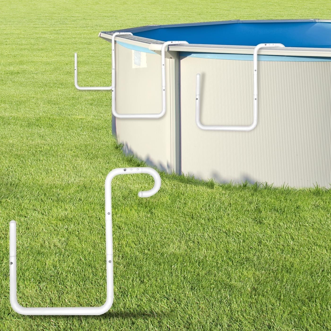 Adjustable Solar Cover Holder for Steel-Wall Above Ground Pools - Heavy-Duty 5-P