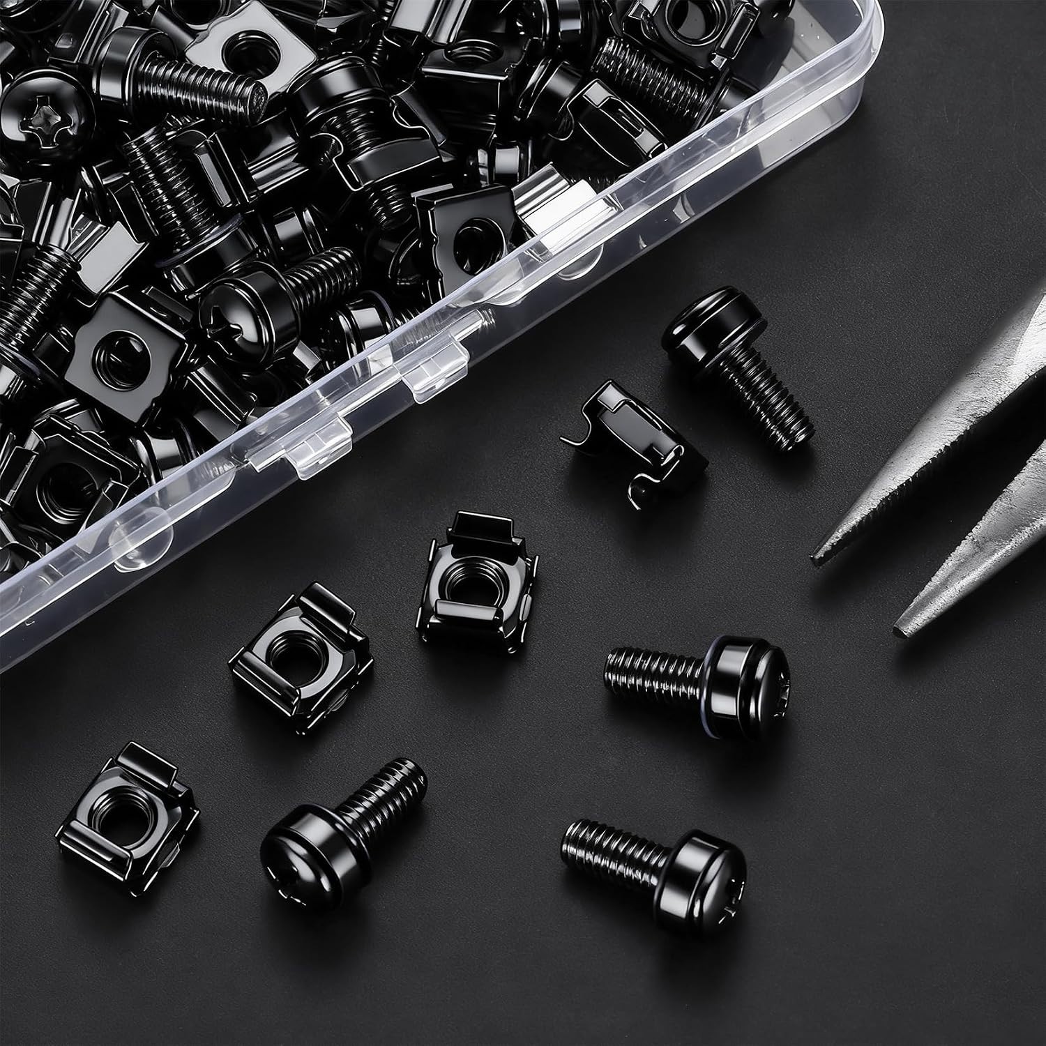 40 Pcs/20 Set Rack Mount Screws and Cage Nuts for Server Rack Cabinet, Black ...