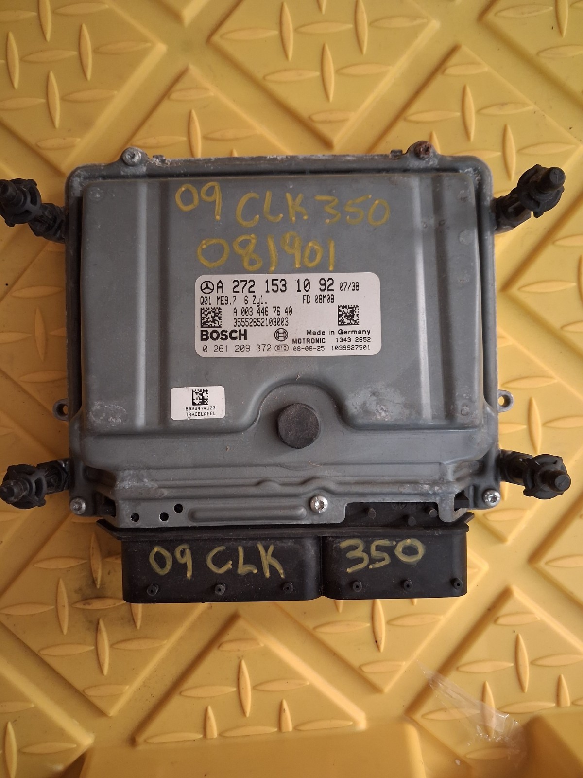 2009 MERCEDES CLK350 ECU ENGINE COMPUTER A2721531092