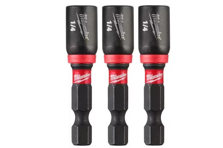 1/4 In. X 1-7/8 In. Shockwave Magnetic Nut Driver Bit (3-Pack)