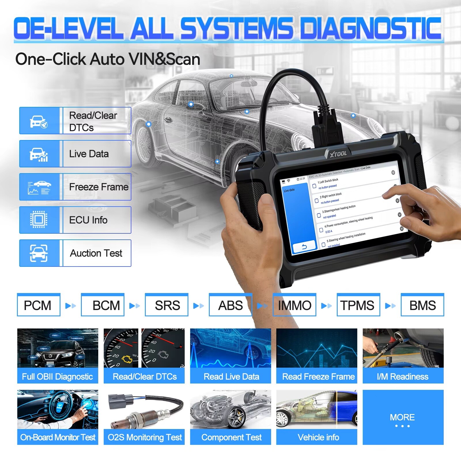 XTOOL IP500 For Buick/Chevrolet/GMC OBD2 Scanner Full Systems Diagnostic Tool