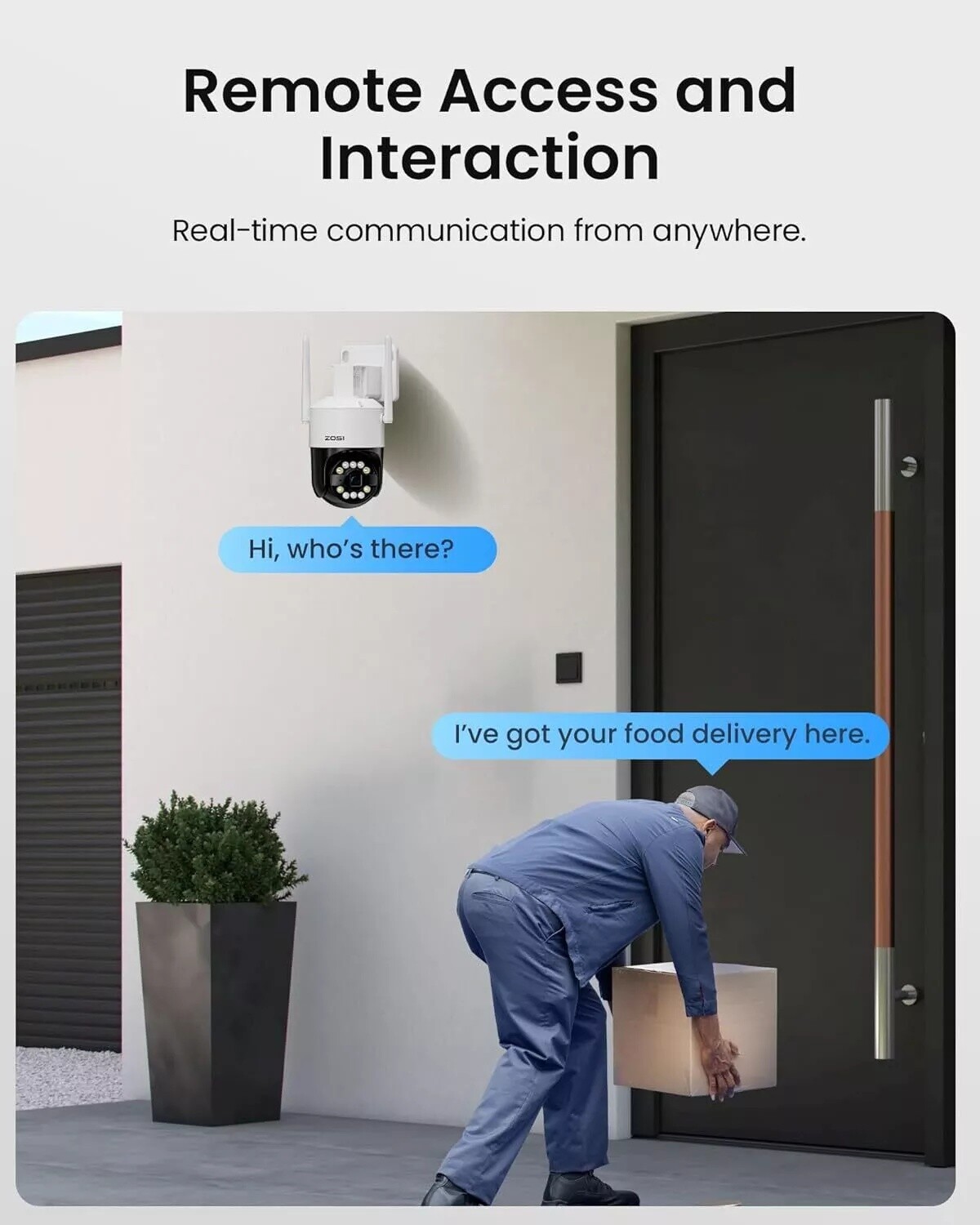ZOSI C296 4K 8MP WiFi PT Security Camera 2-Way Talk Plug-in Wired Outdoor Camera