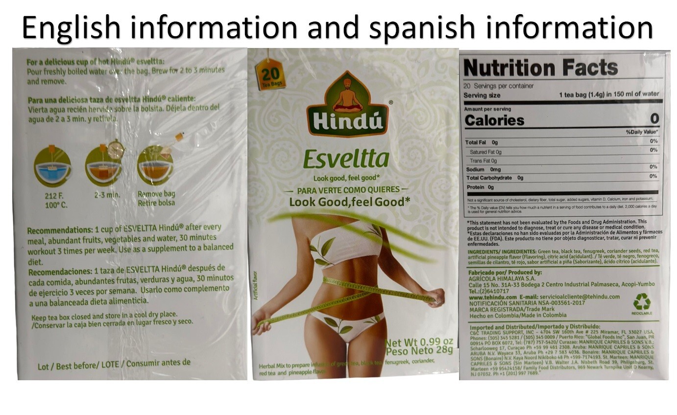 Sveltta Tea fat burner tea & capsules support diet Appetite Suppressant Support