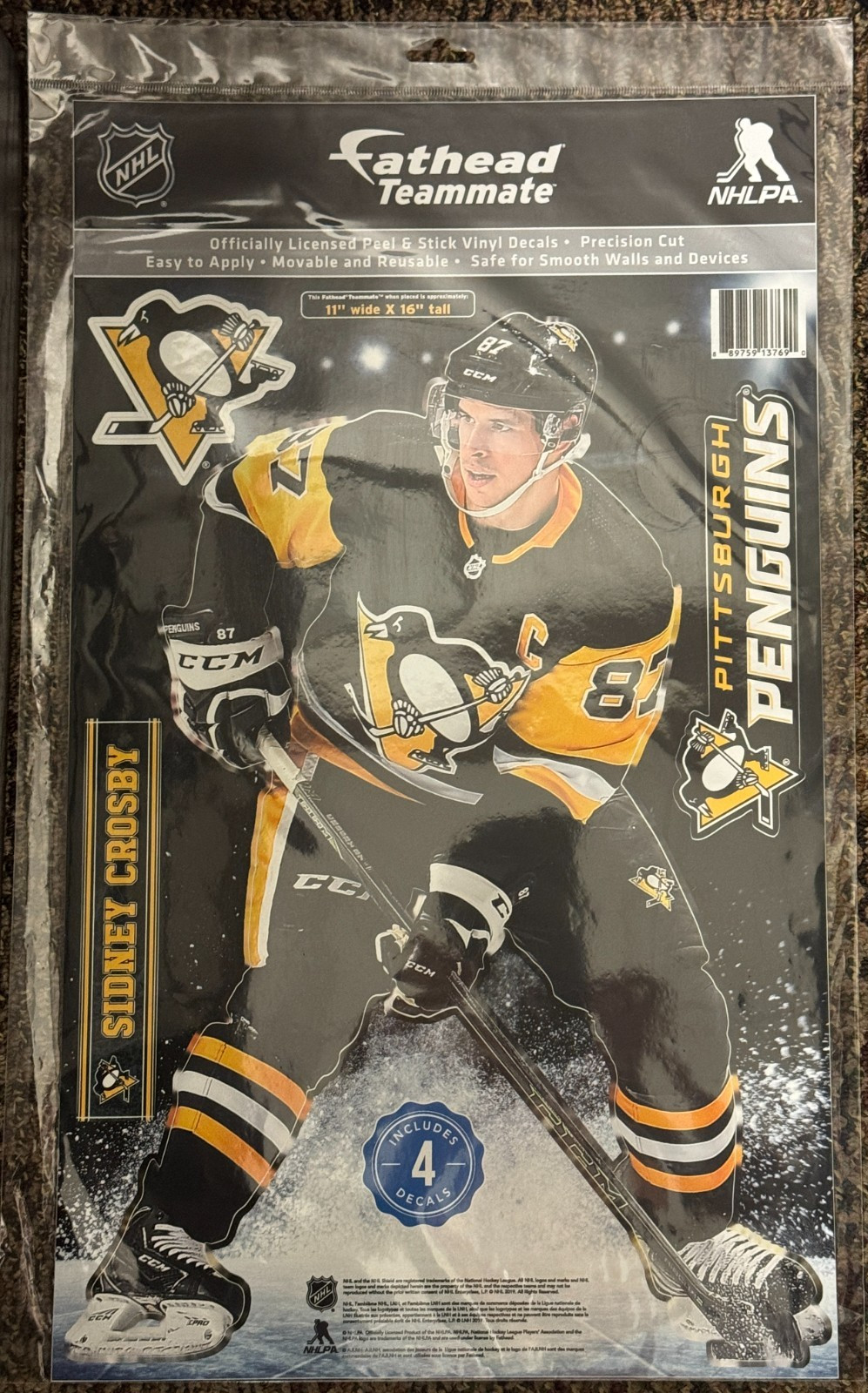 2020 Sidney Crosby FATHEAD Teammate NHL Penguins 16" INCH - RARE Collectible!