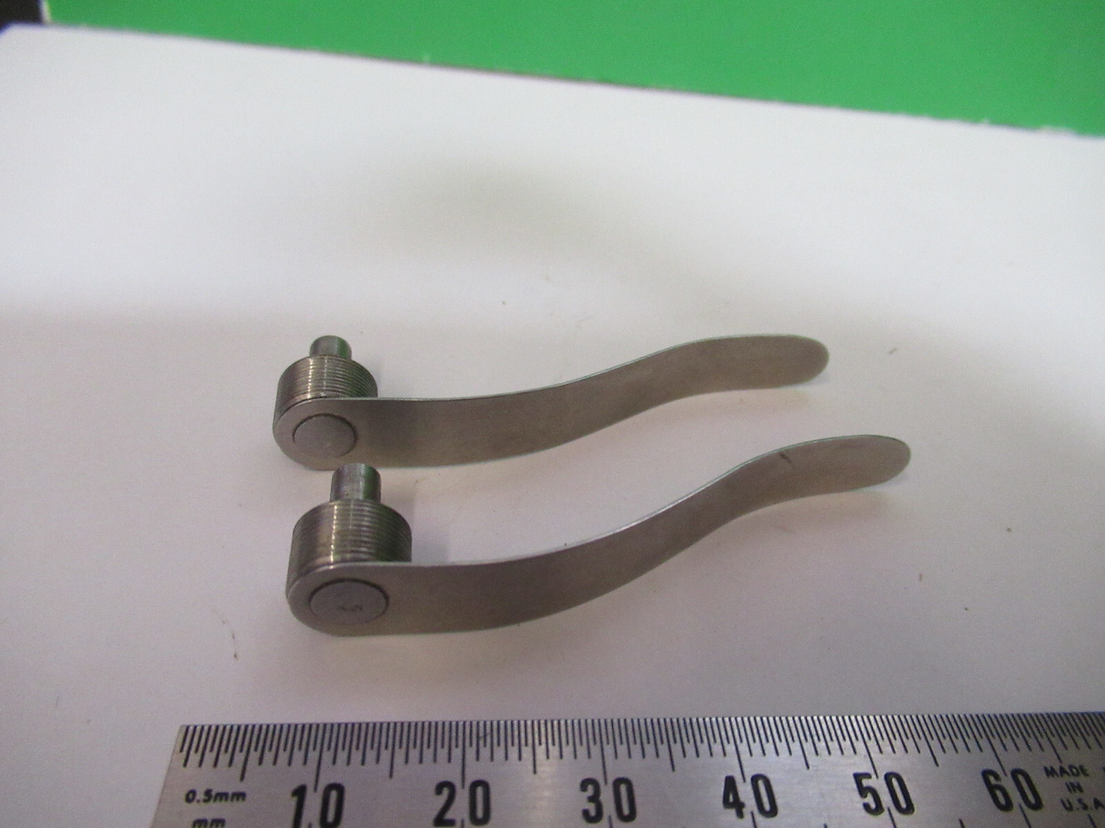 BAUSCH LOMB PAIR CLIPS STAGE MICROSCOPE PART AS PICTURED X5-A-63