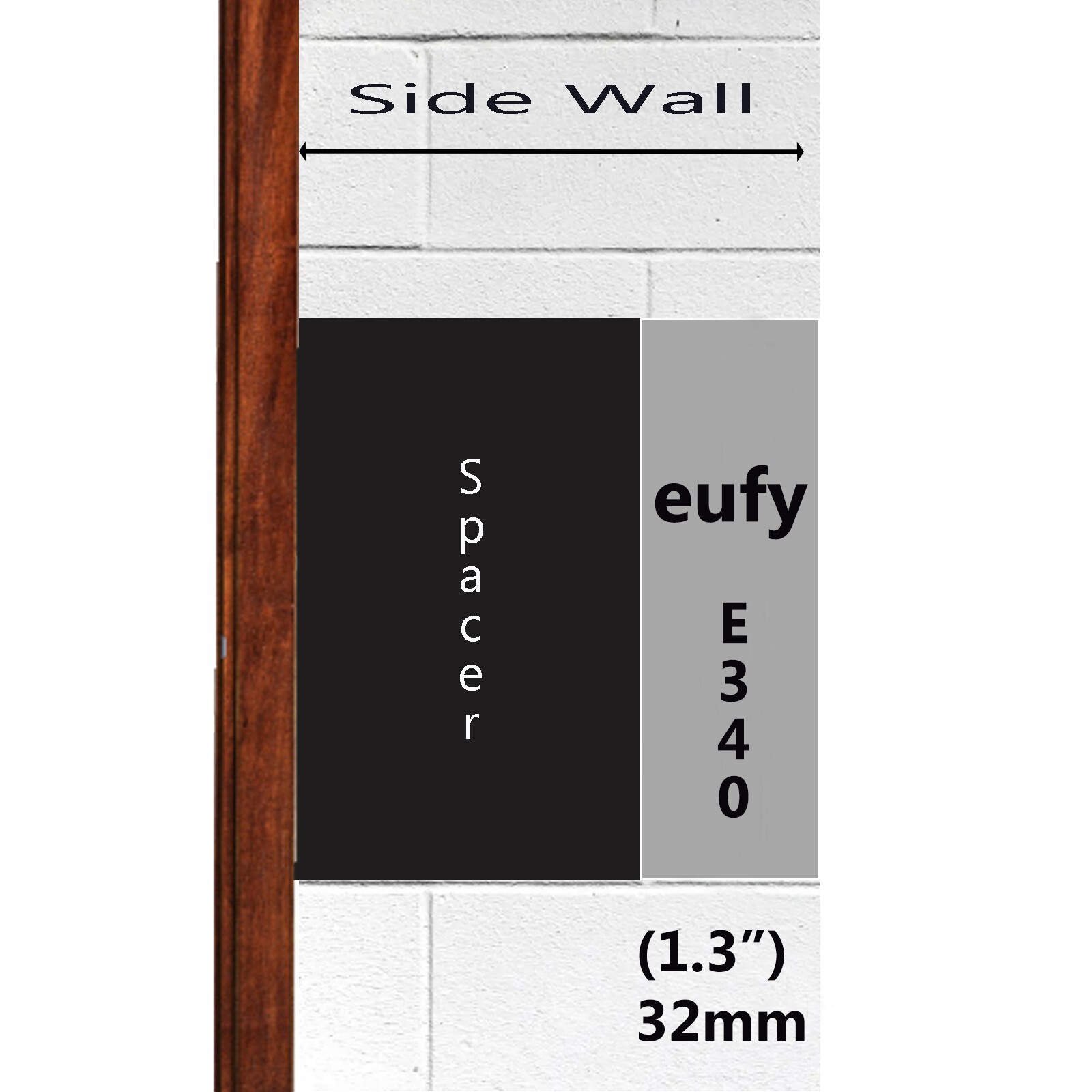 eufy Doorbell E340 Expander Spacer Mounting Bracket 0.5"-4". 3D Printed