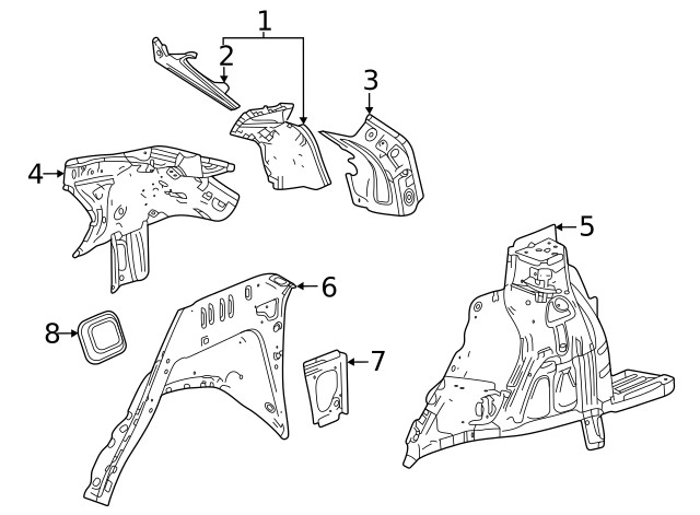 Genuine GM Inner Quarter Panel 60009996