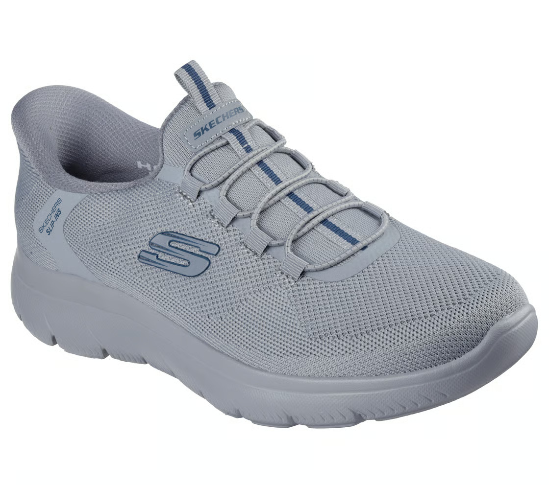 Skechers Shoes Men Comfort Casual Slip Ins Slip On Gray Soft Memory Foam 233046