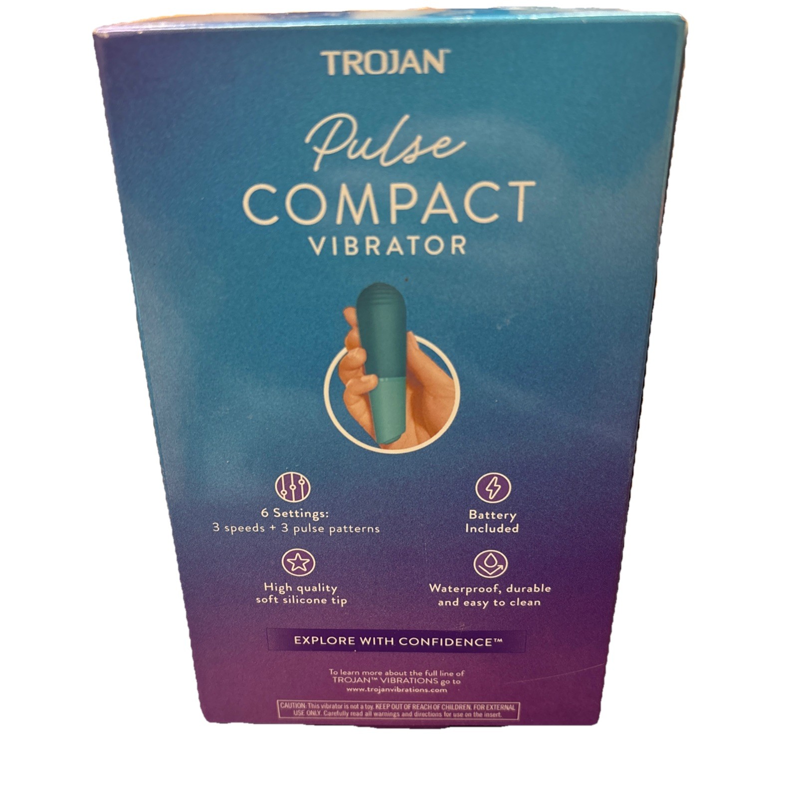 TROJAN Pulse - COMPACT Vibrating Massager 3 Speeds+3 Pulses Patterns