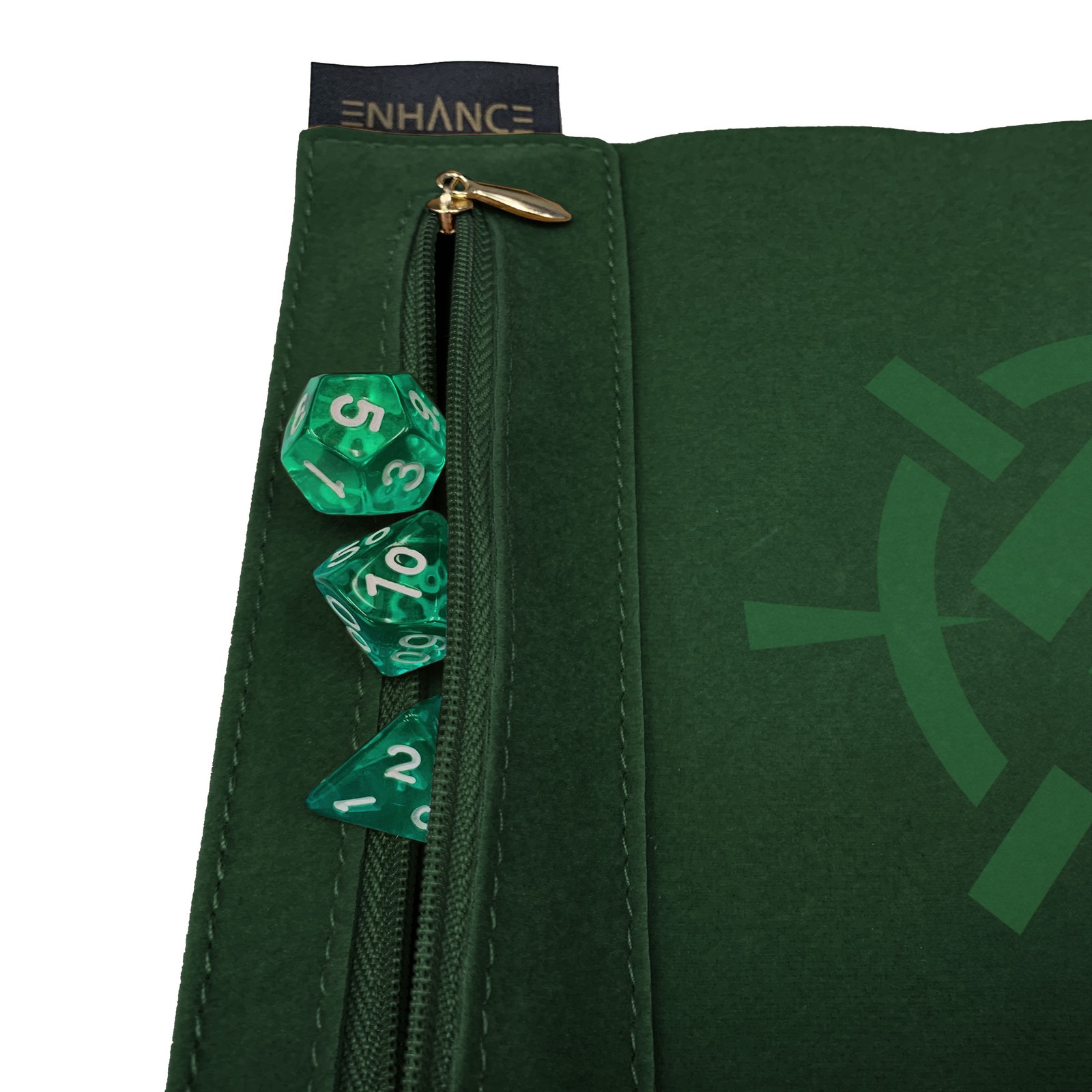 ENHANCE Roll on a Scroll™ Dice Rolling Mat & 7pc Acrylic Dice Set