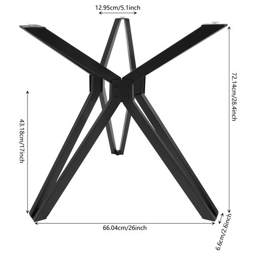 Metal Modern Table Base, Pedestal Dinning Table Legs w/ Suction Cups