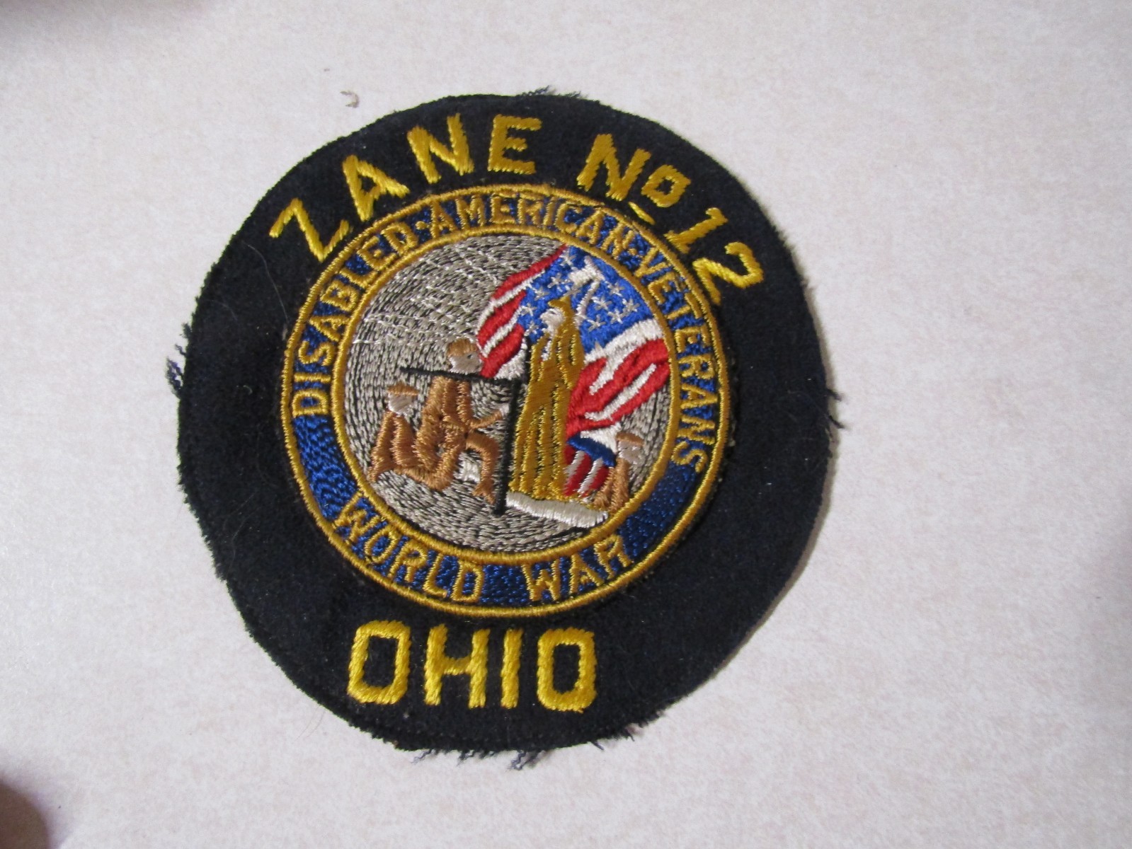 MILITARY PATCH MUCH OLDER CUT OFF UNIFORM DISABLED AMERICAN VETERANS WORLD WAR