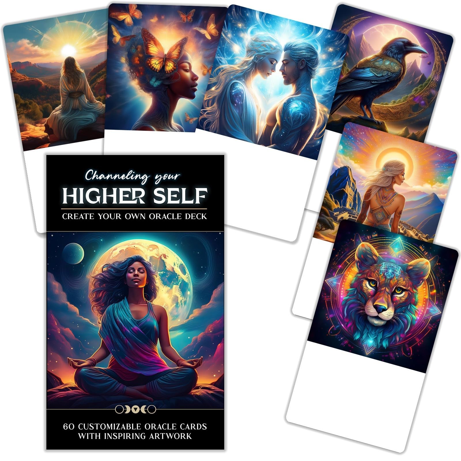 Create Your Own Oracle Card Deck - 60 Customizable Oracle Tarot Cards with In...